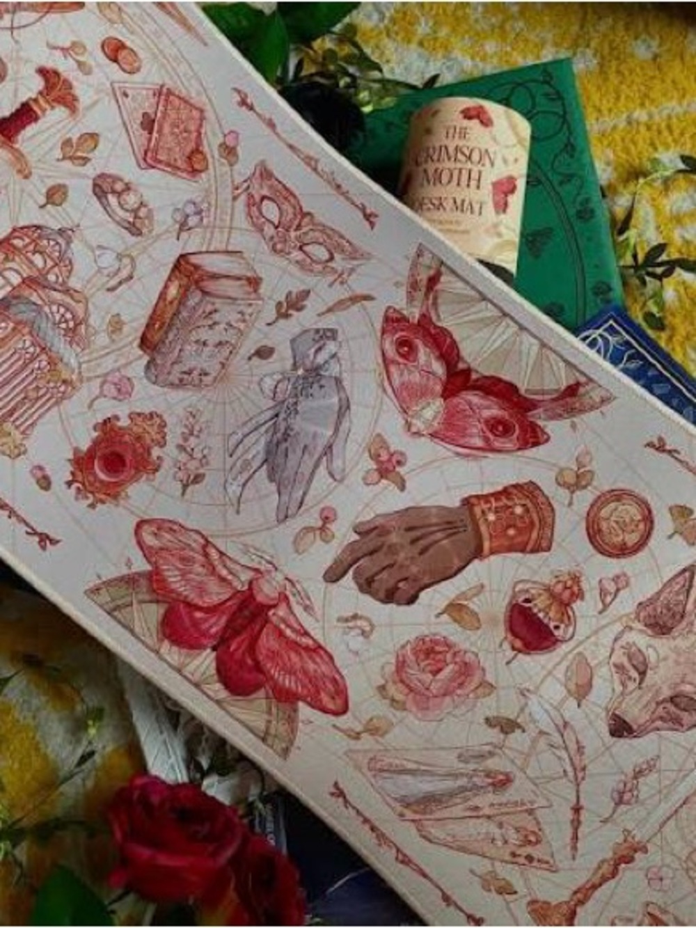 The Crimson Moth Desk Mat - Picture 2 of 2